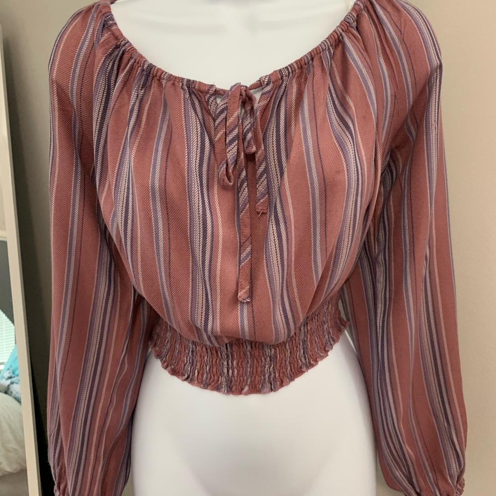 Aeropostale Cropped Smock Waist Top